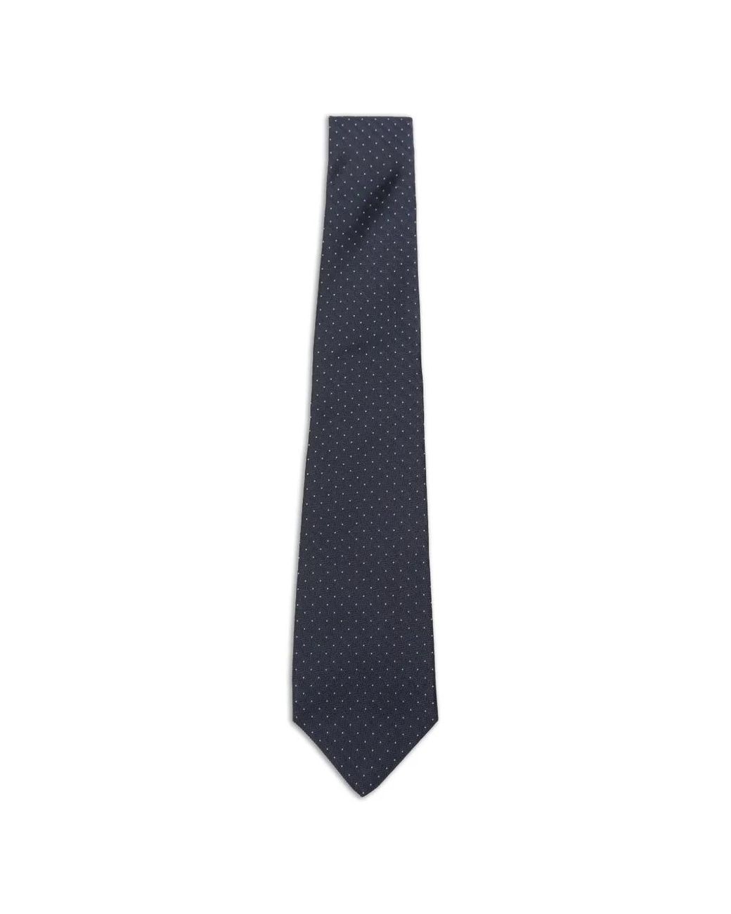 Kiton Blue Cravate À Motif De Chevrons Et Pois for men