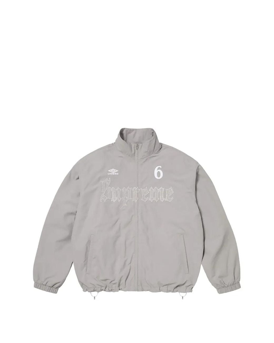 Supreme Gray X Umbro Rhinestone-Embellished Jacket for men