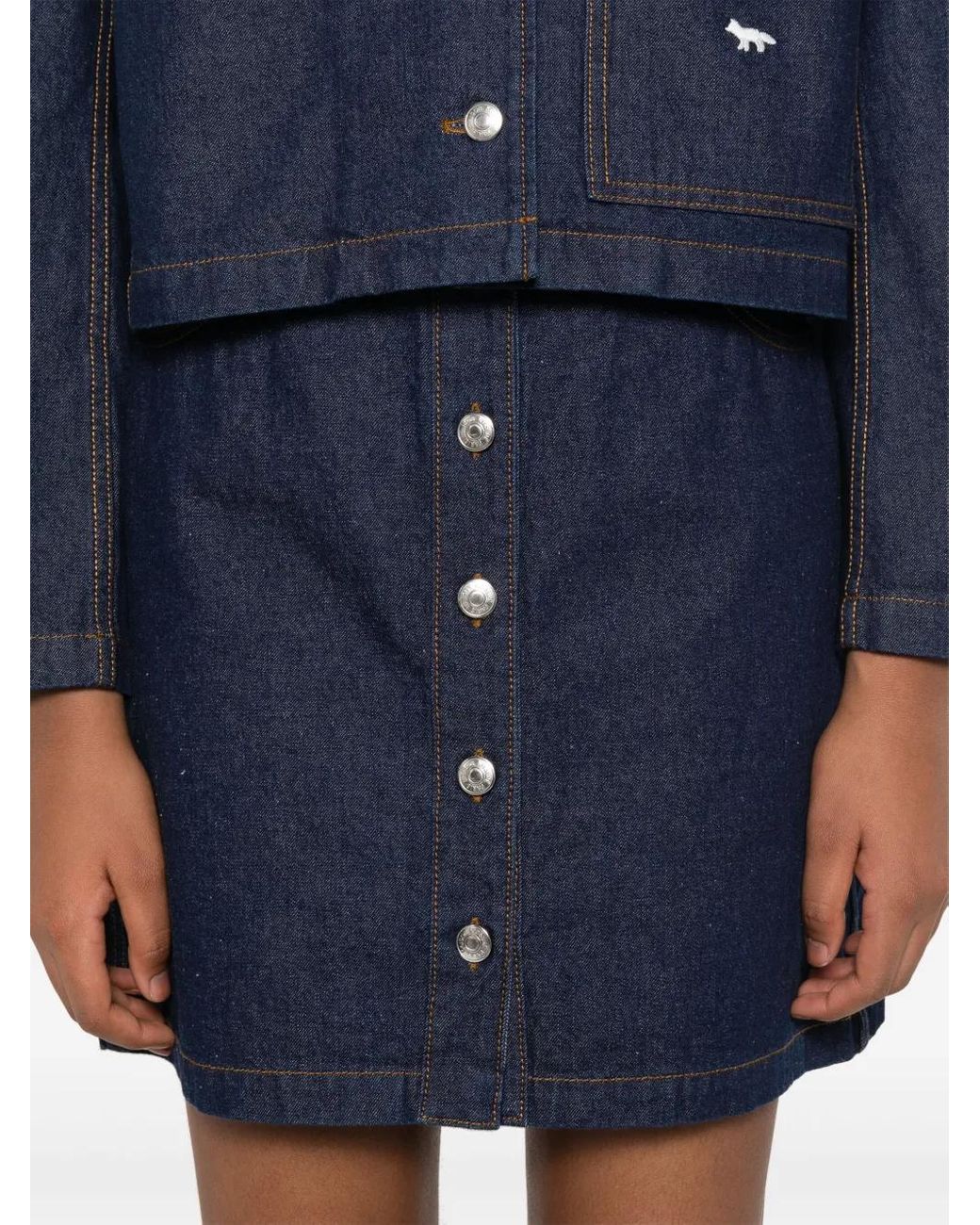 Maison Kitsuné Blue Denim Mini Skirt