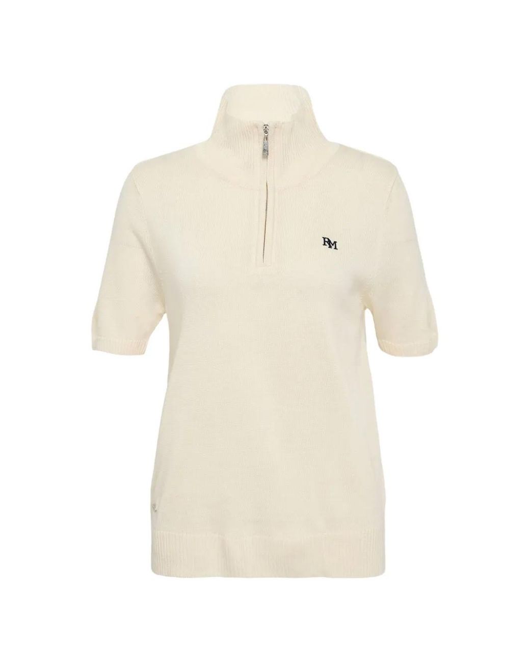 Rally Movement White Half-Zip Short-Sleeve Polo Top