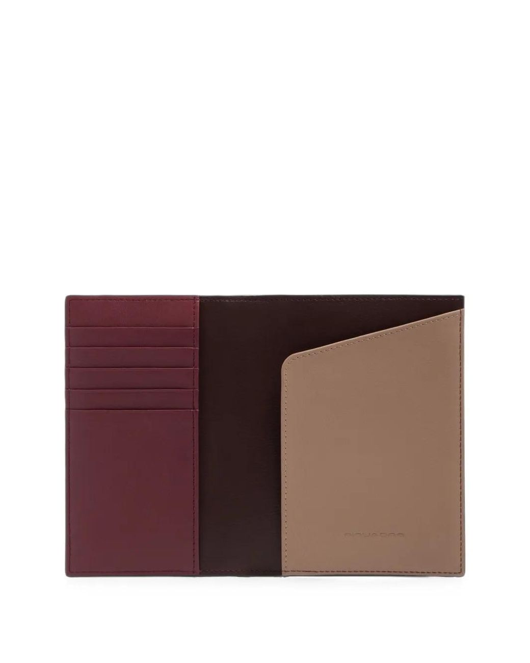 Piquadro Brown Logo-Plaque Leather Passport Holder