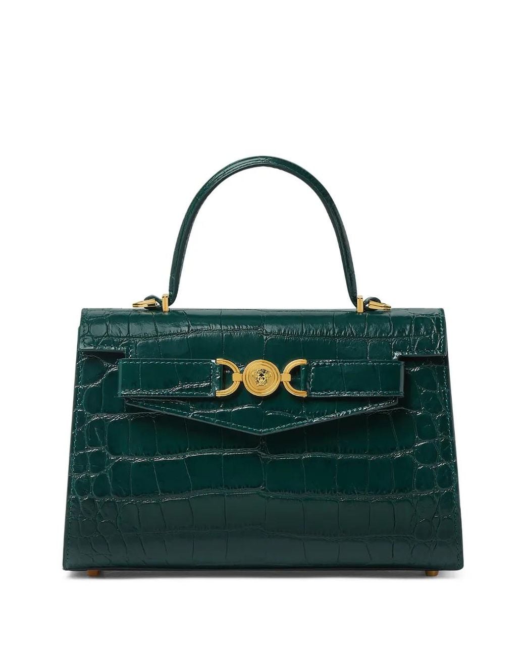 Versace Green Medusa 95 Handtasche Mit Kroko-Effekt