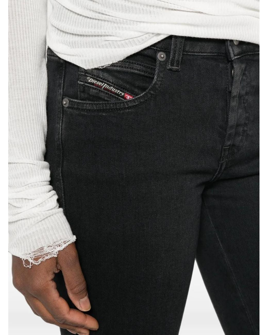 DIESEL Black 1992 D-Jiann Logo-Patch Jeans