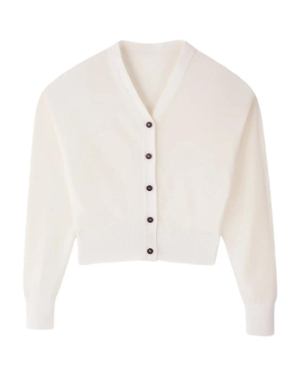 Jacquemus White Brode Off Merino Wool Cardigan