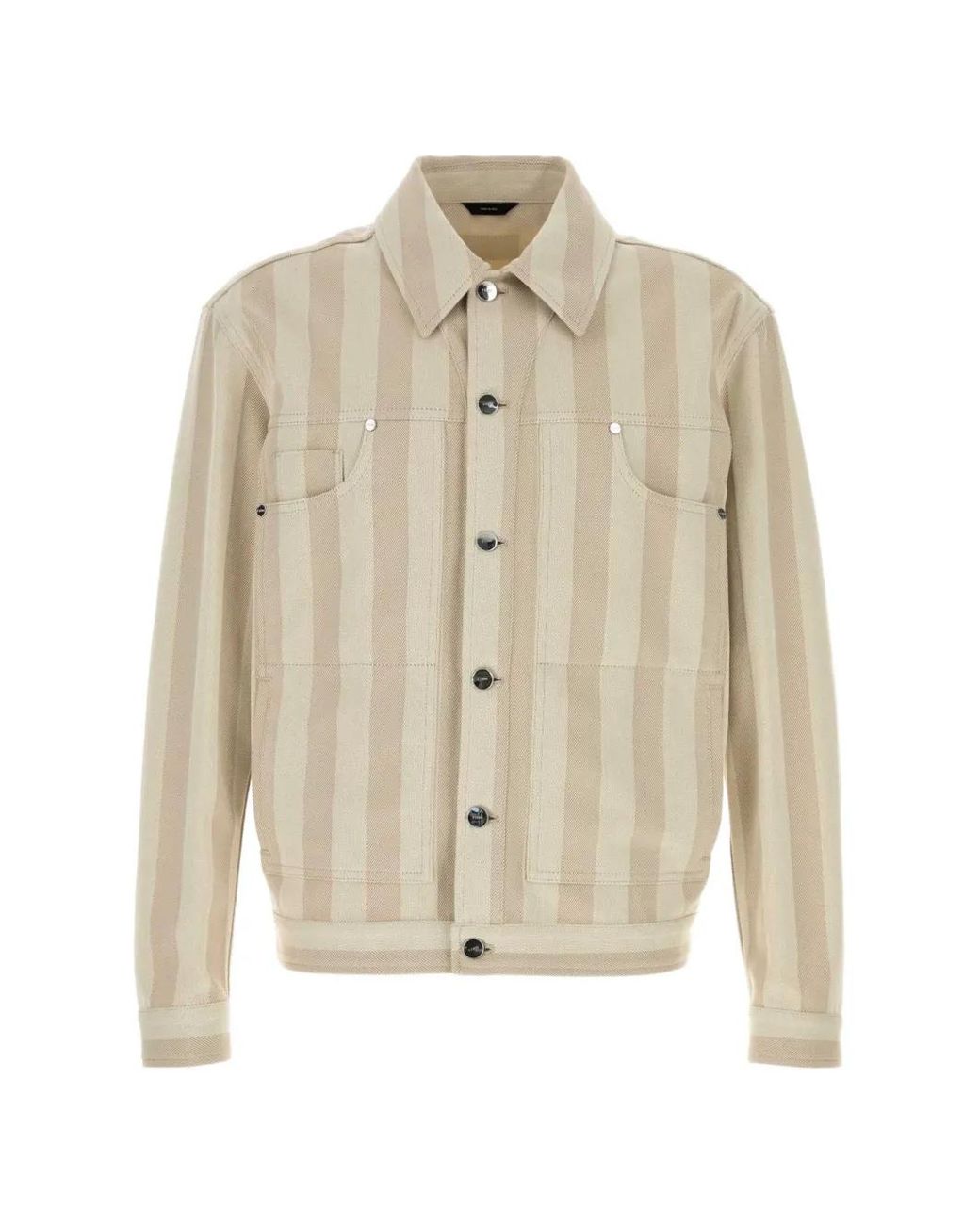 Fendi White Pequin Denim Jacket for men