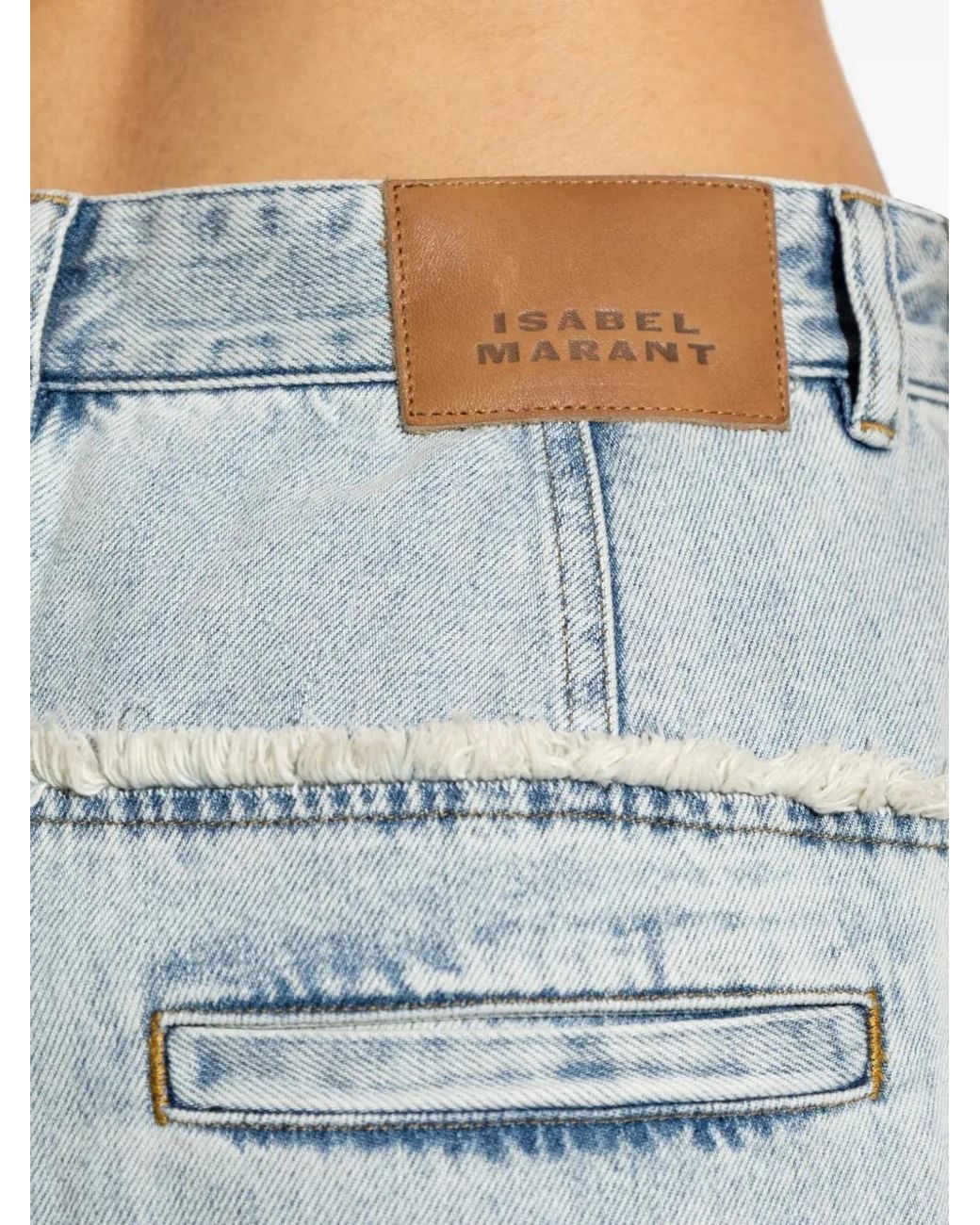 Isabel Marant Blue Jean Iniza À Bords Effilocés