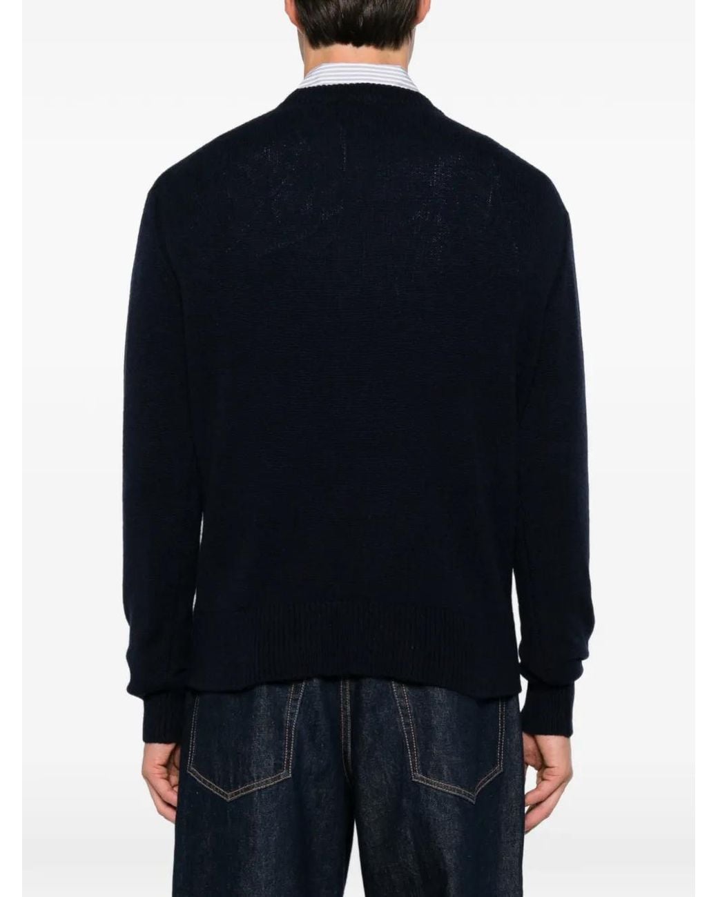 Diana Studio Black Crew-Neck Ribbed-Trim Sweater for men