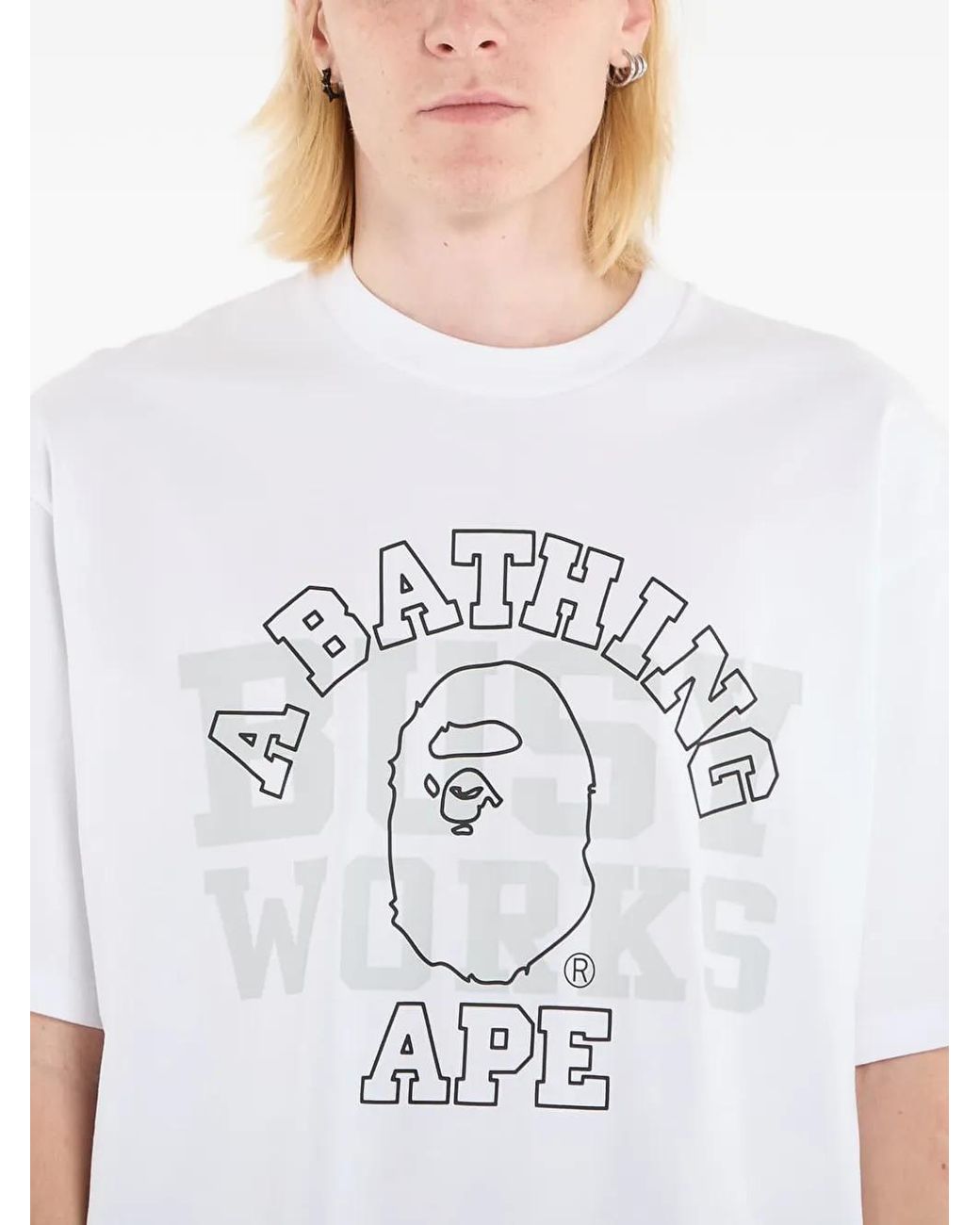 A Bathing Ape White Relaxed-Fit T-Shirt for men
