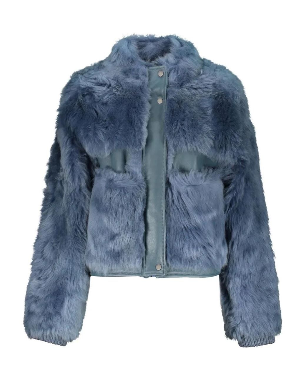 Lorena Antoniazzi Blue Shearling Jacket