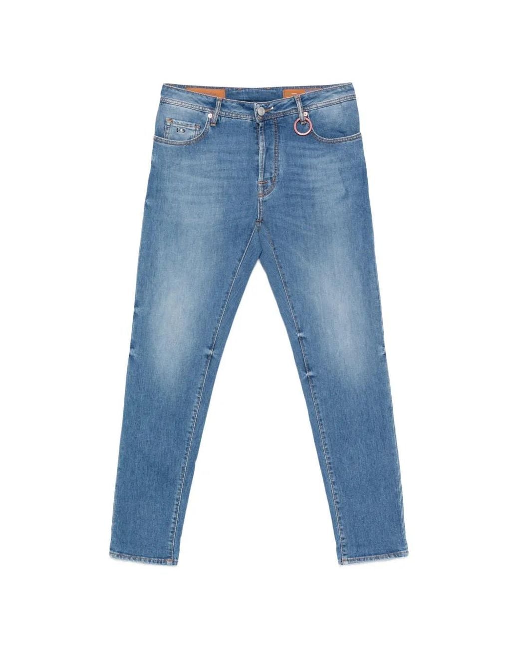 Sartoria Tramarossa Blue Brando Belt-Loop Jeans for men