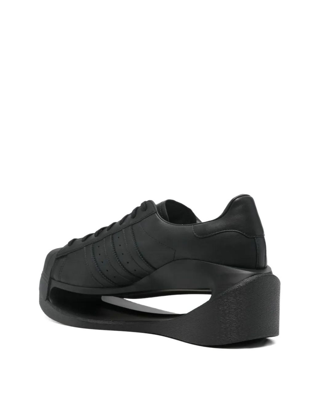 Y-3 Black Platform Leather Trainers