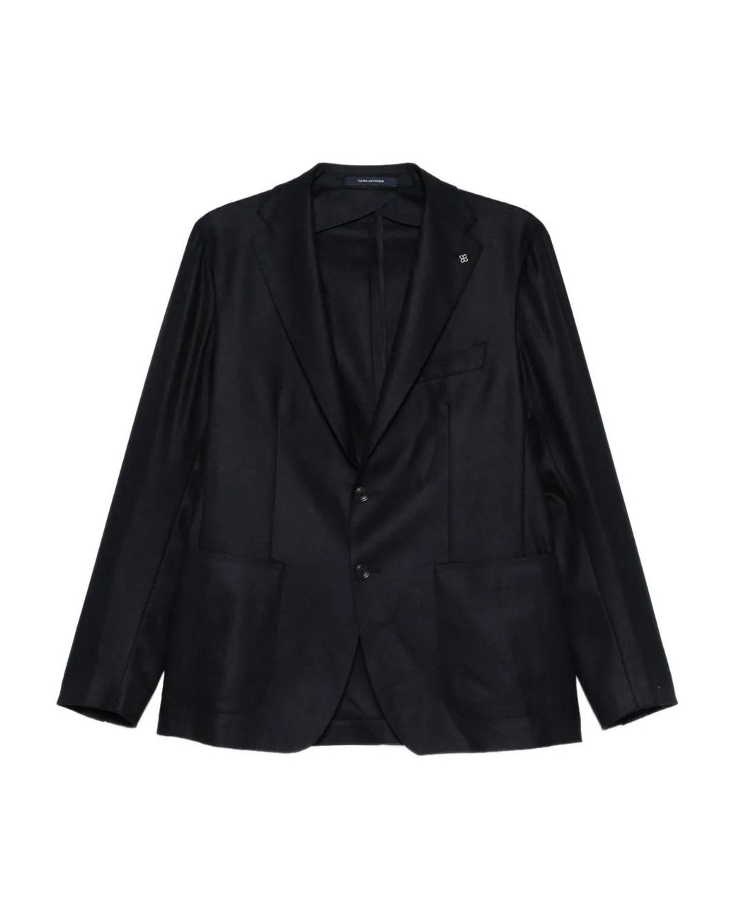 Tagliatore Black Notched-Lapel Single-Breasted Blazer for men
