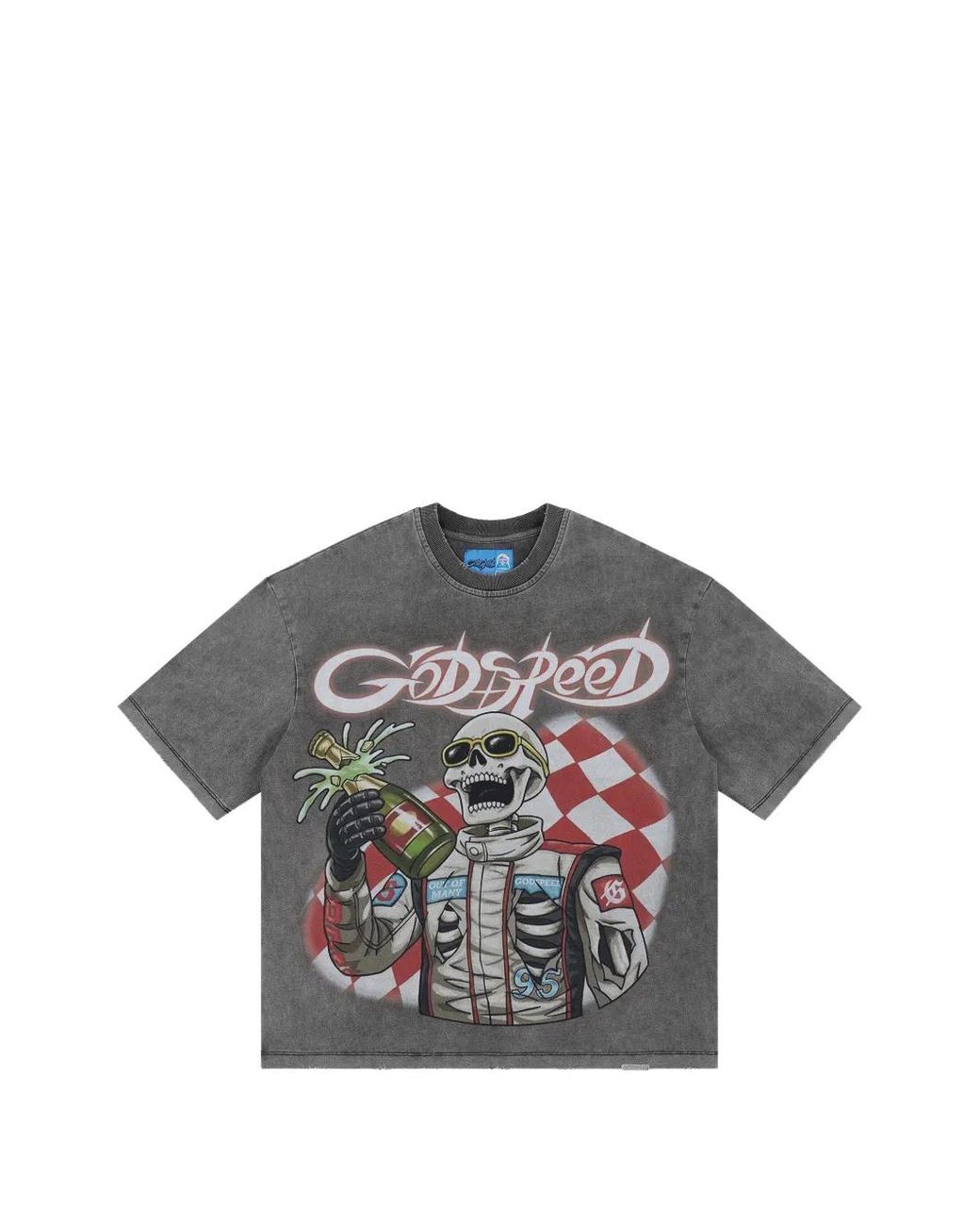 Godspeed Gray Winners Graphic-Print Washed T-Shirt for men
