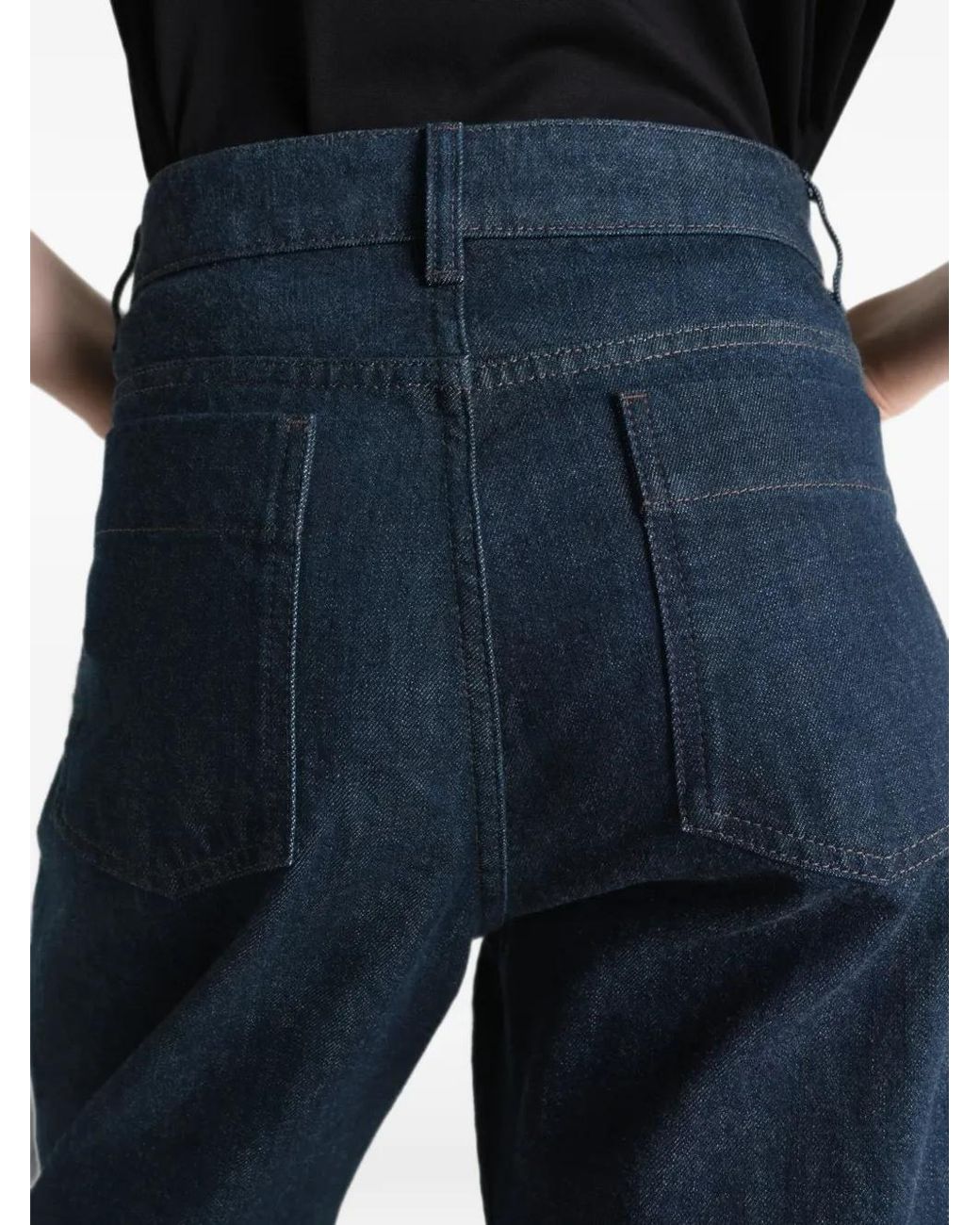 Lemaire Blue High-Waisted Curved Jeans