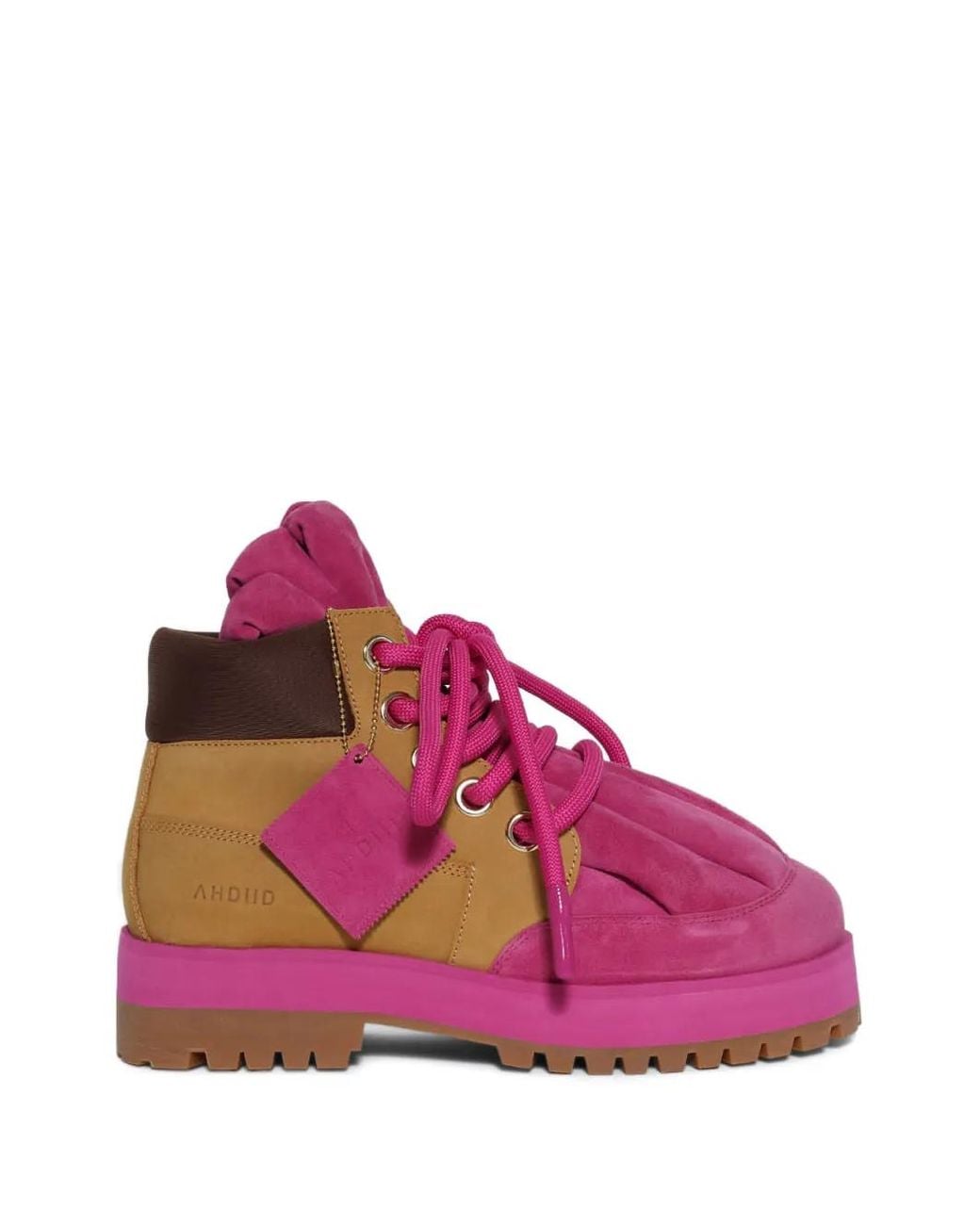 AHDIID Pink New York Panelled Boots for men