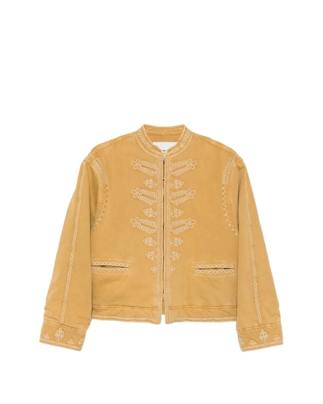 Isabel Marant Natural Veste Emalia En Jean À Broderies