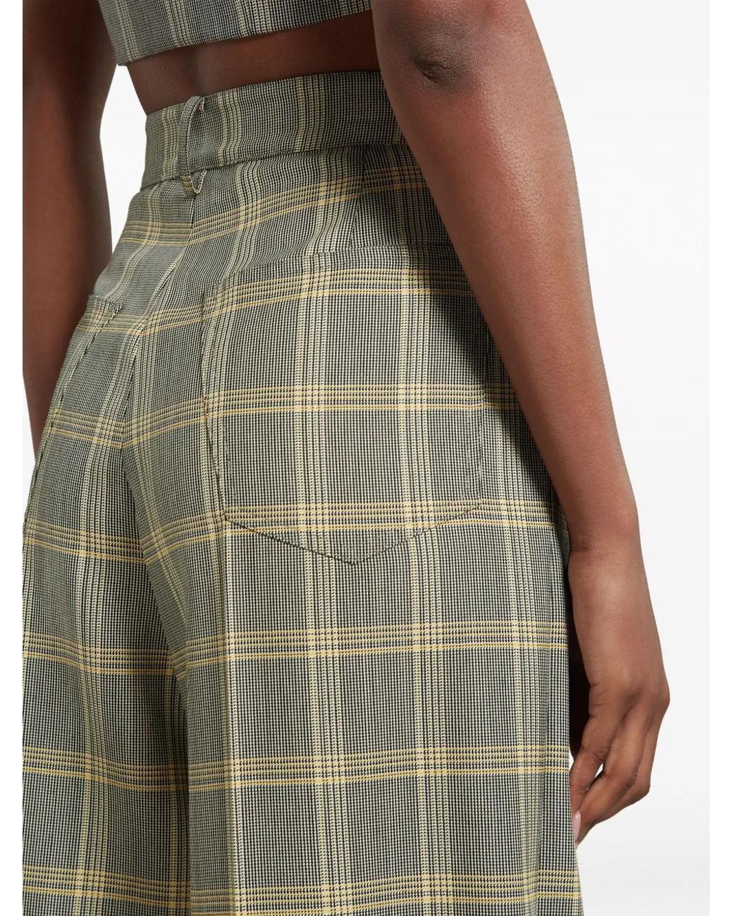 Marni Gray Check-Pattern Palazzo Pants