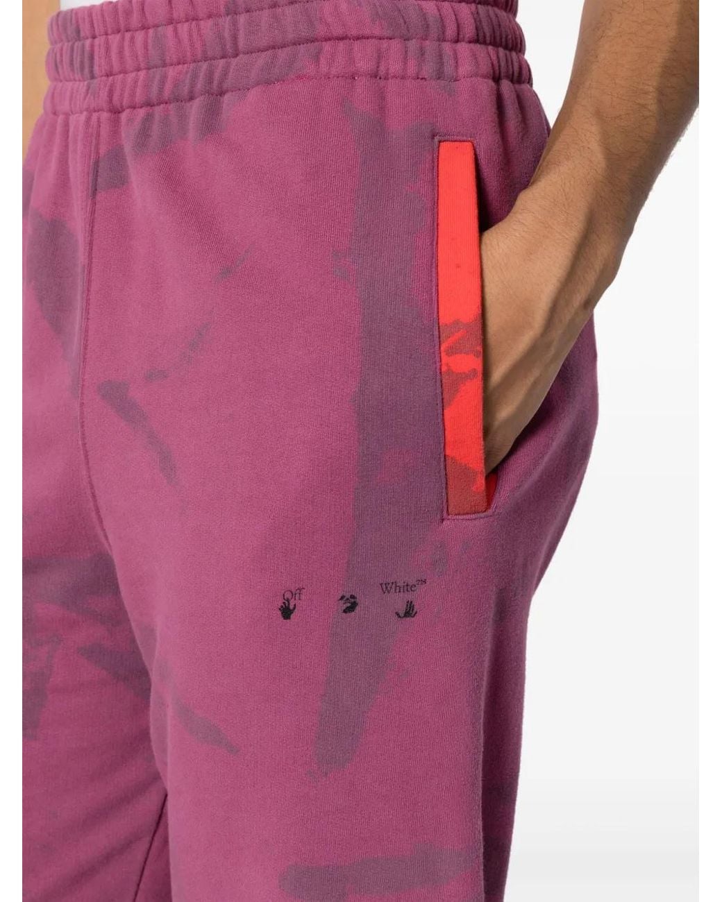 Off-White c/o Virgil Abloh Red Abstract-Print Track Pants for men