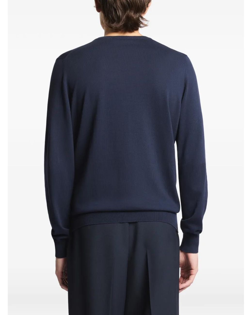 Fay Blue Crew-Neck Long-Sleeves Sweater for men