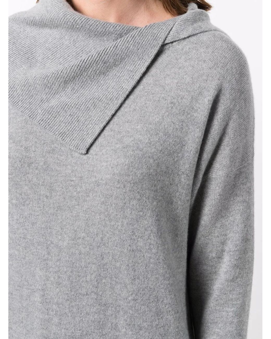 Lorena Antoniazzi Gray Folded Collar Midi Dress