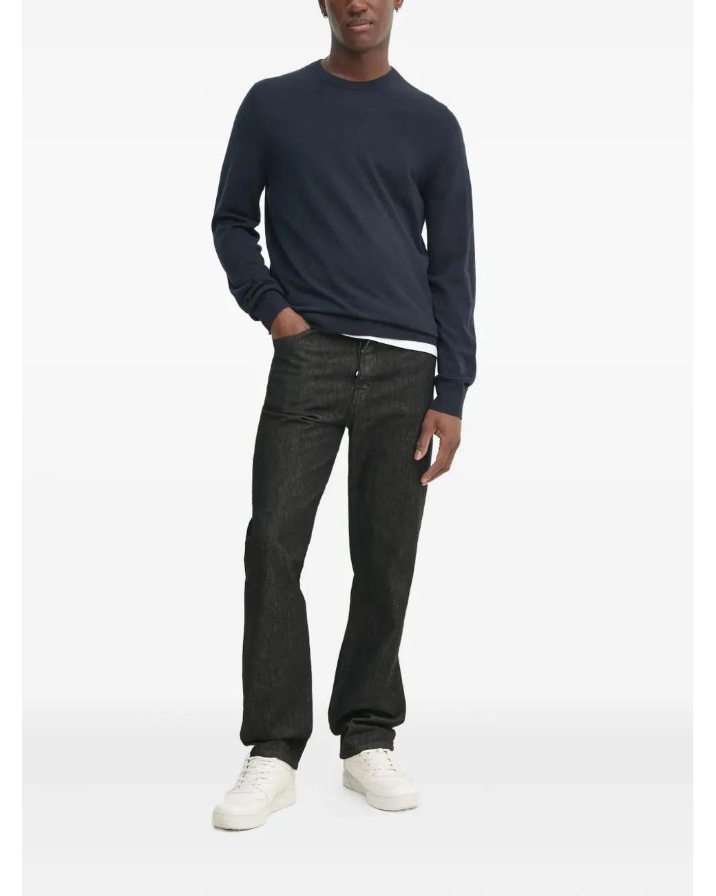Filippa K Blue Round-Neck Wool Sweater for men