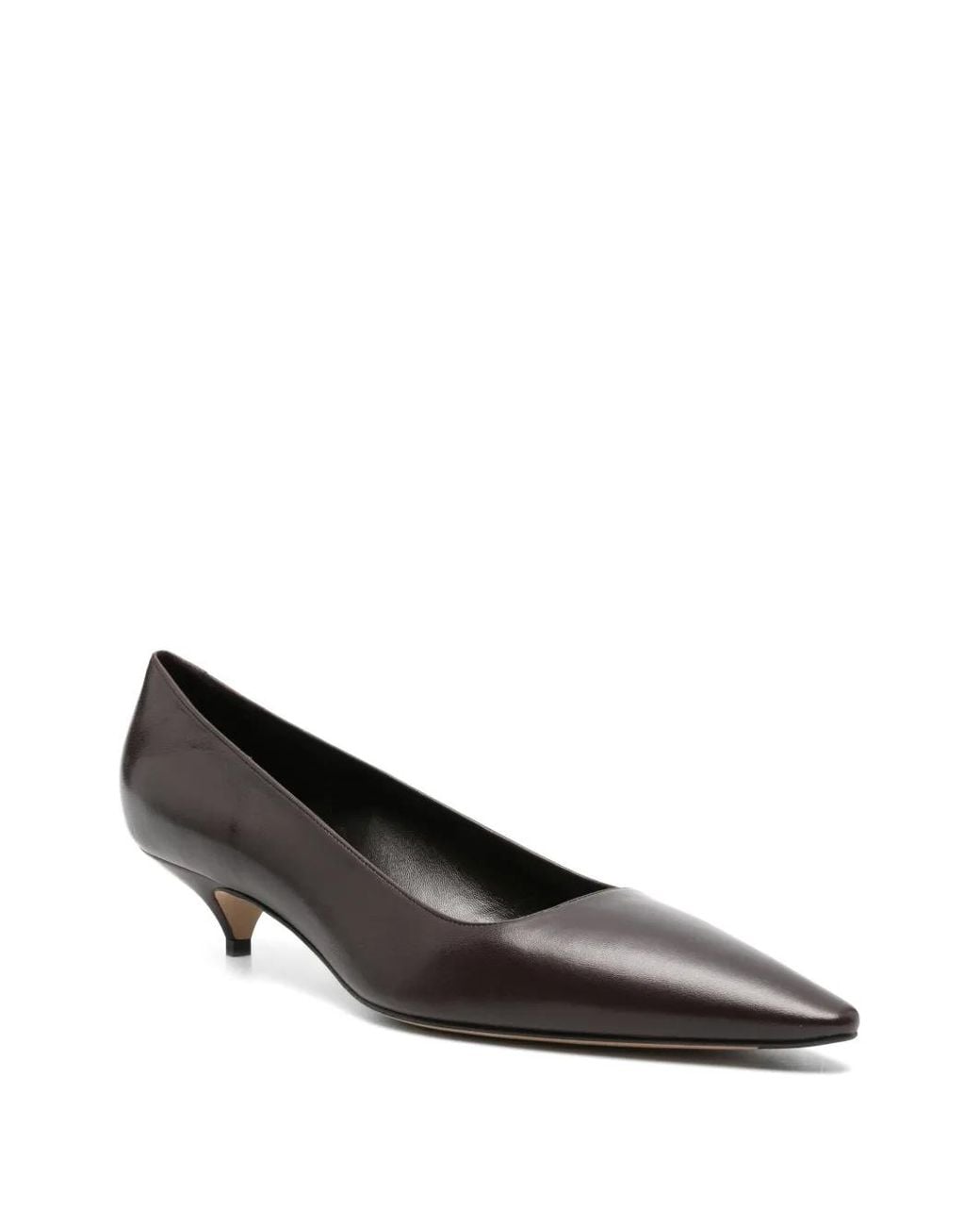 The Row Black Liisa Kitten Three Leather Pumps