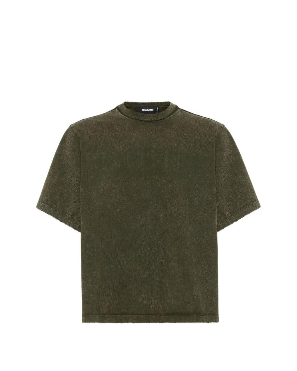 DSquared² Green Loose Raw Edge T-Shirt for men