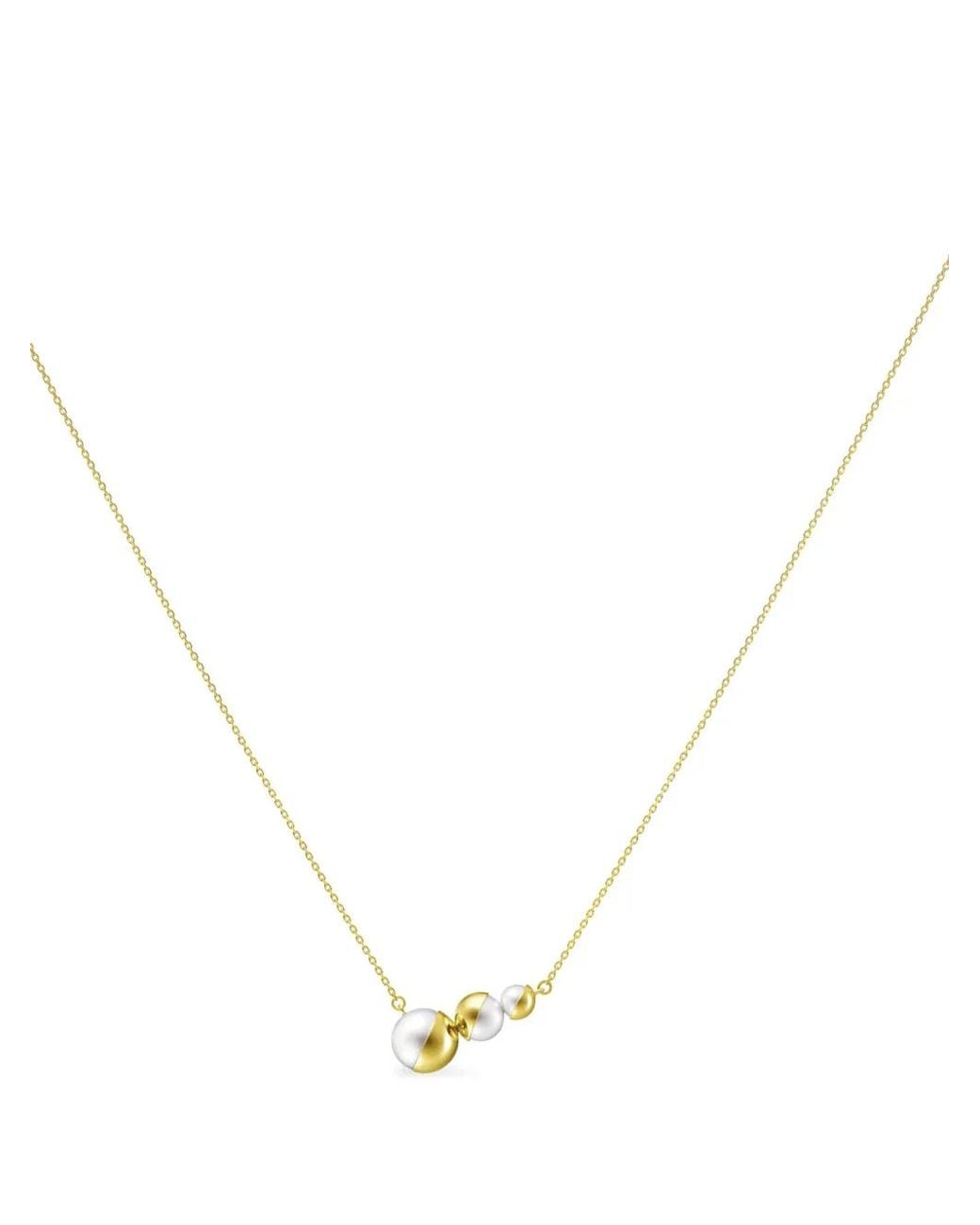 Tasaki Metallic 18Kt M/G Arlequin Slashed Pearl Necklace