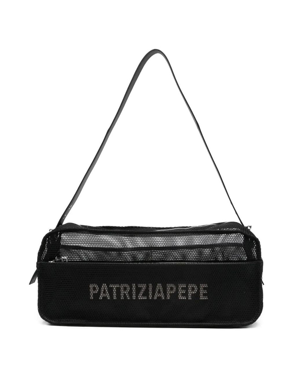 Patrizia Pepe Black Mesh Crossbody Bag