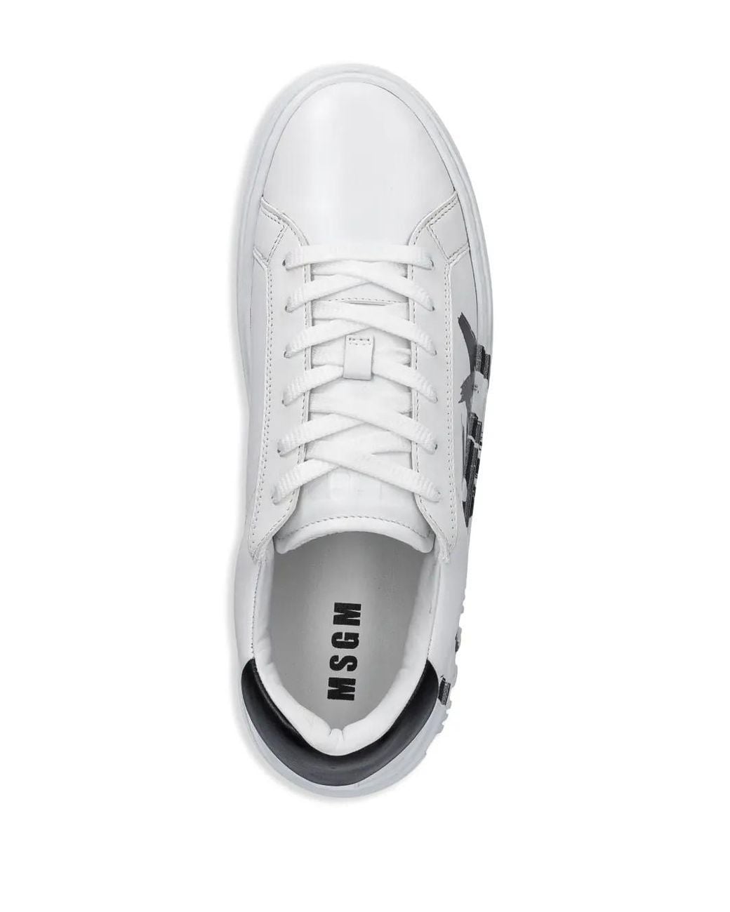 MSGM White Logo-Print Sneakers for men
