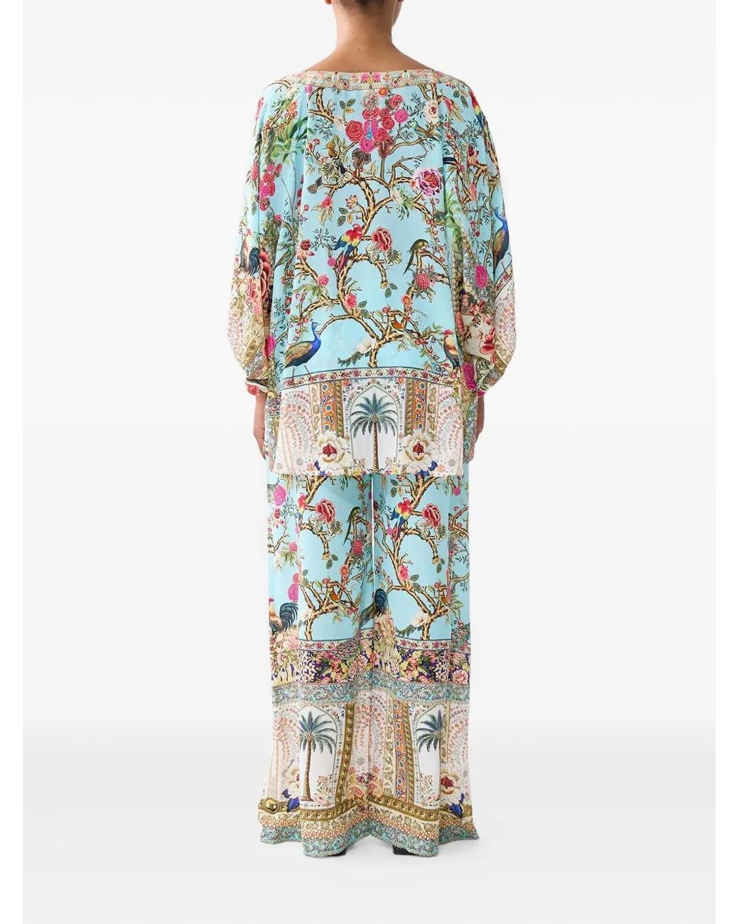 Camilla Blue Sultans And Queens Tie-Detail Blouse