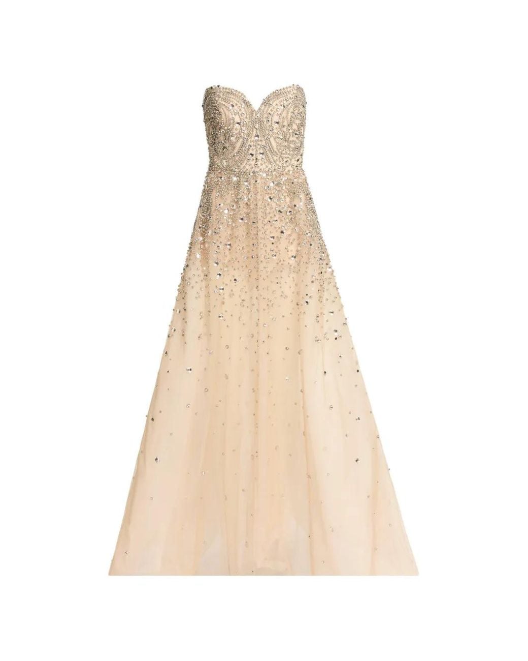Elie Saab Natural Stud-Embellished Maxi Dress