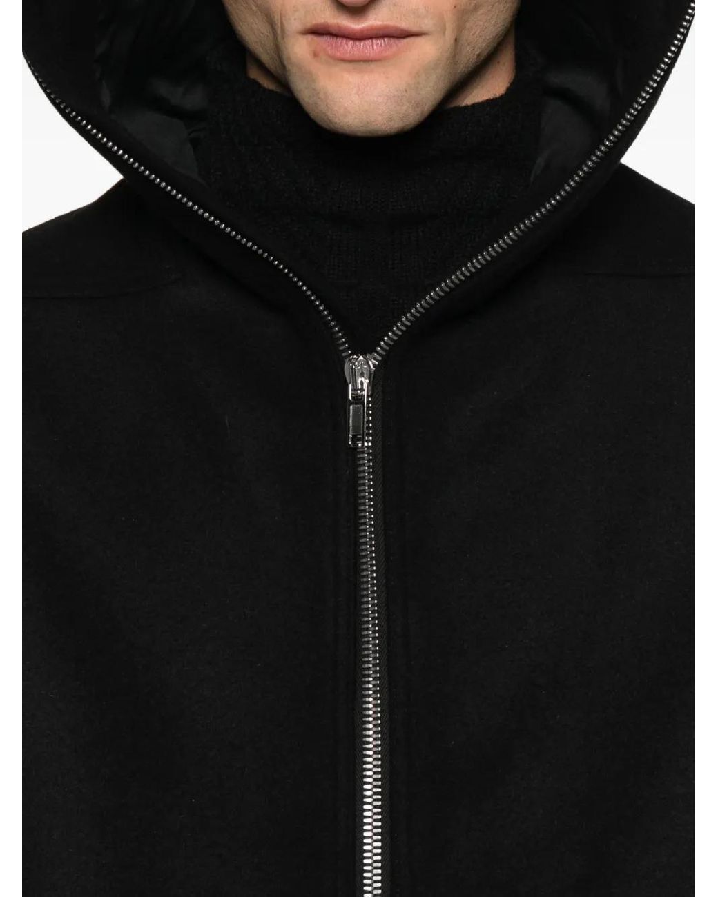 Rick Owens Black "Gimp Mac" Coat Jacket for men