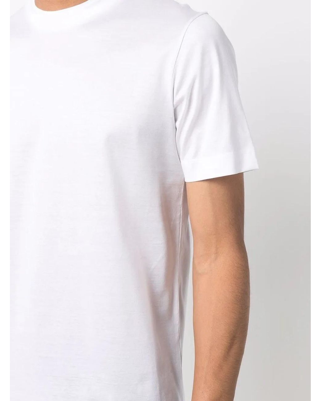 Canali White Cotton T-Shirt for men