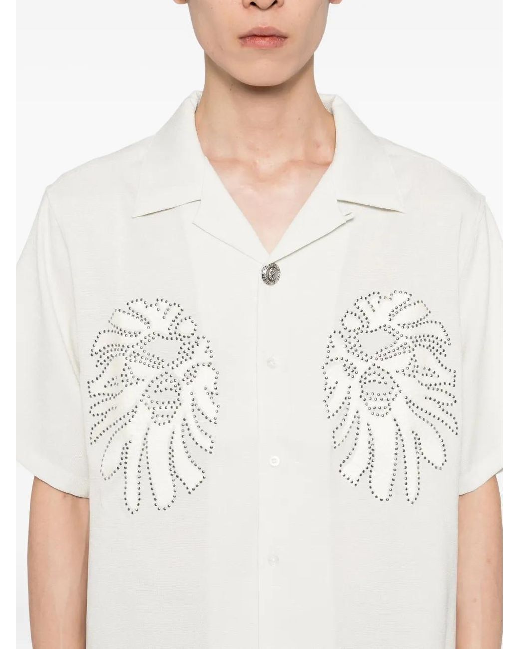 A Bathing Ape White Stud-Embellished Shirt for men