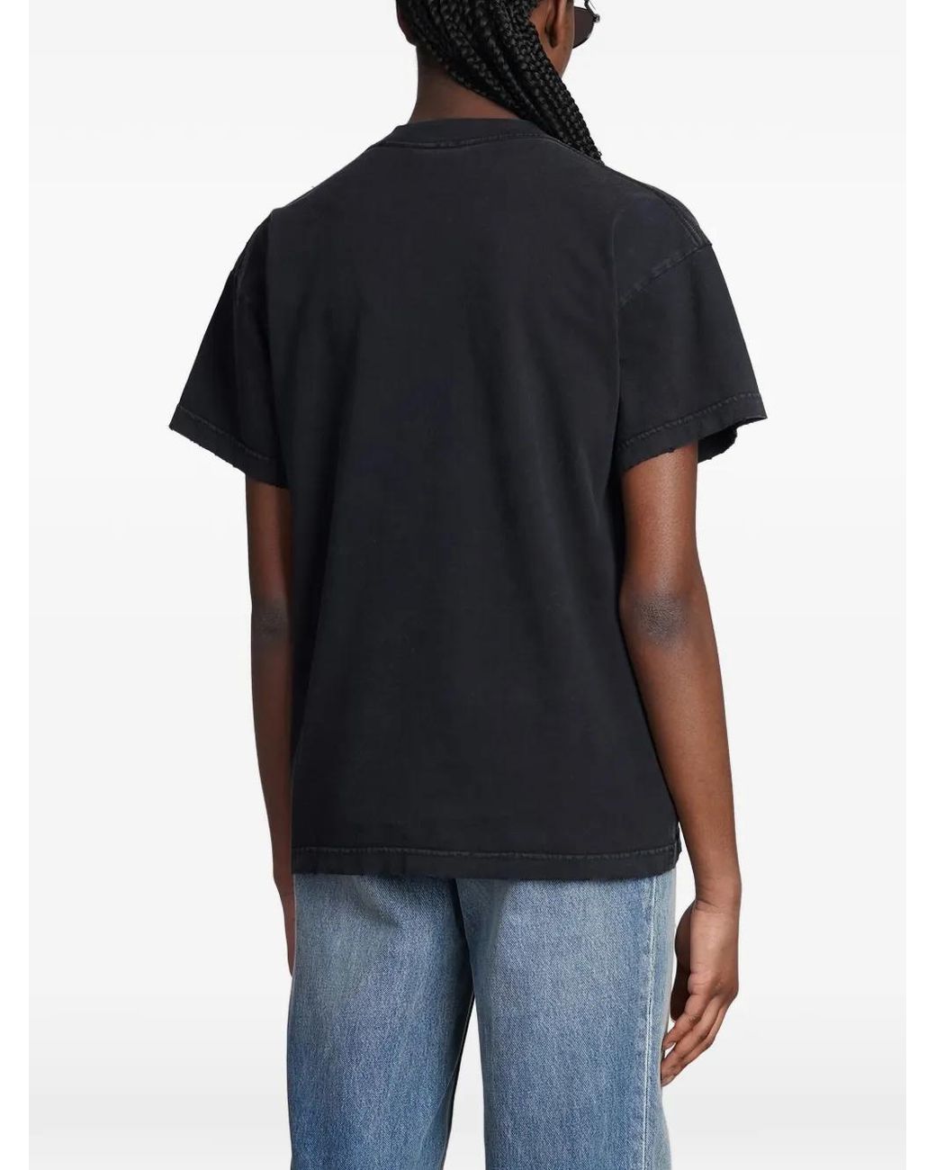 Balenciaga Black Logo-Print Round-Neck T-Shirt