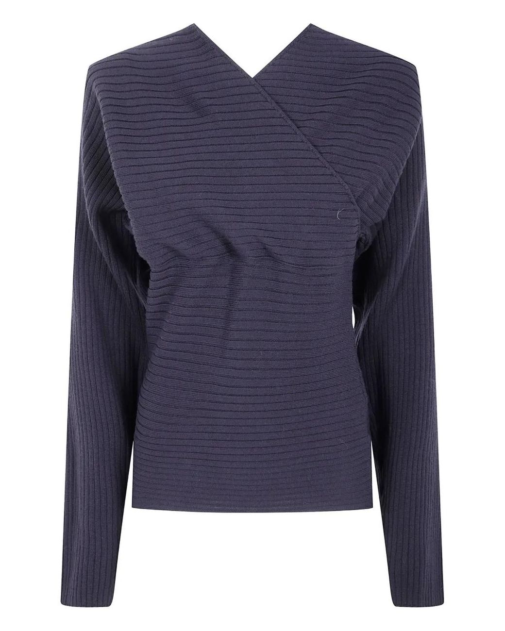 Paloma Wool Blue Pull Côtelé À Col V