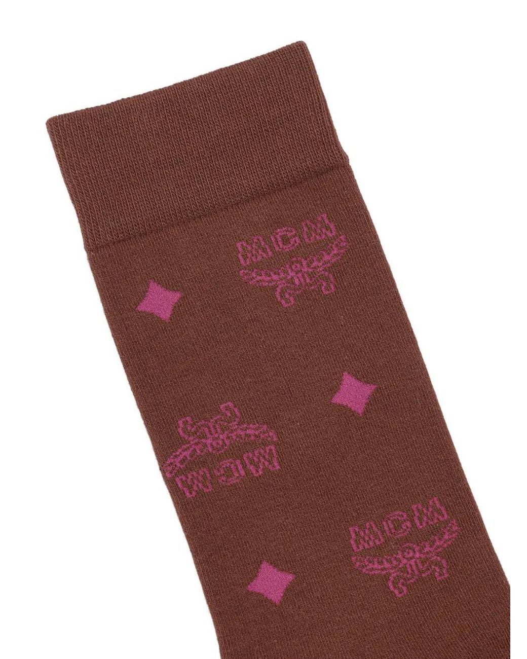 MCM Brown Monogram Knit Socks for men