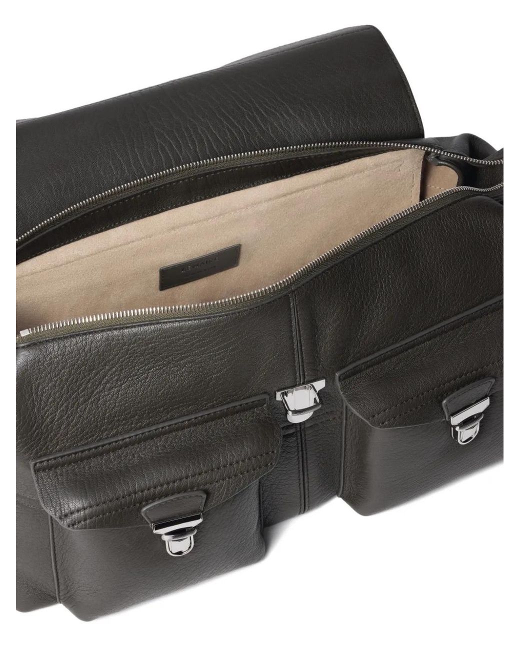 Lemaire Black Flap Metal-Clip Leather Shoulder Bag