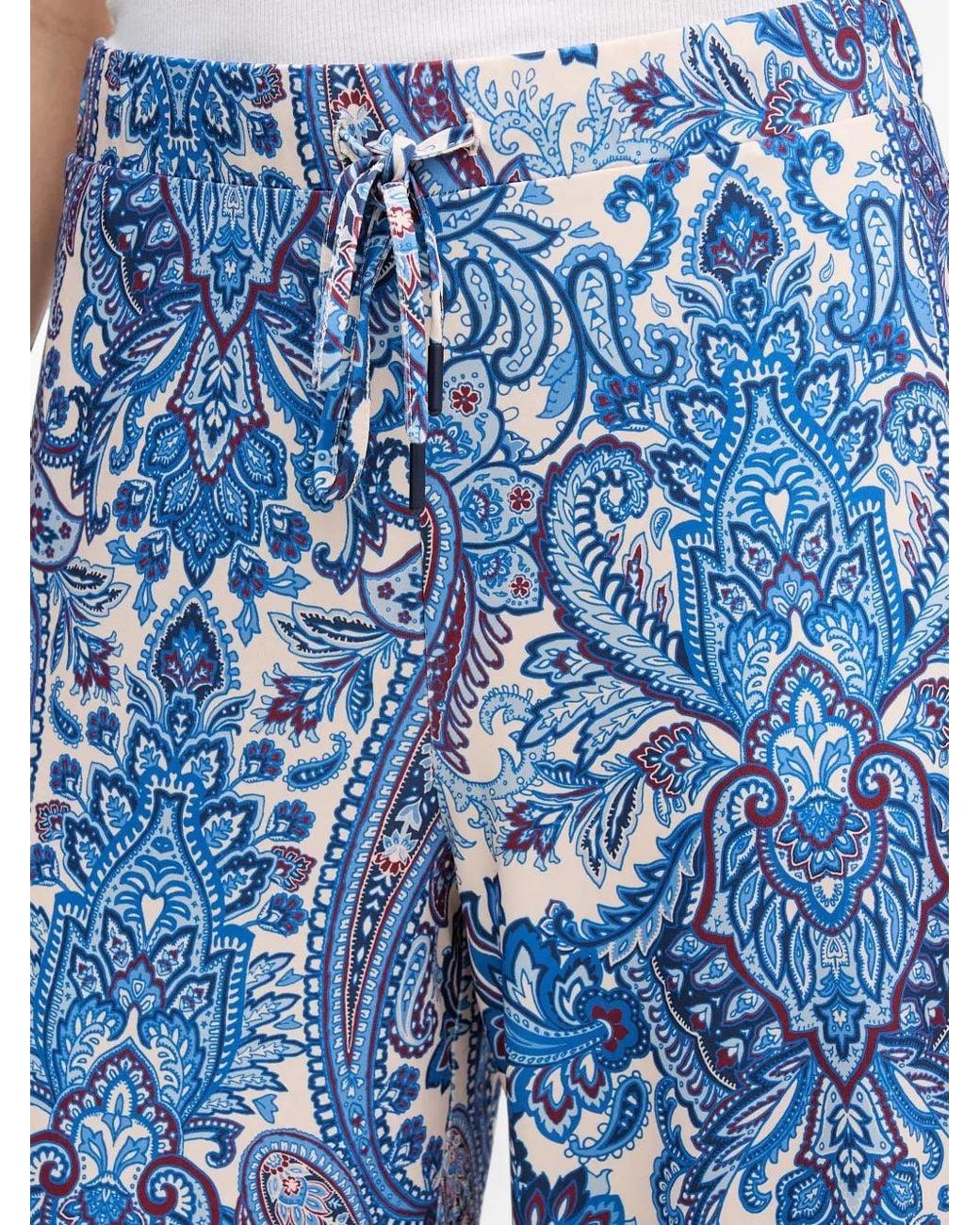 Ouí Blue Paisley-Print Drawstring Trousers