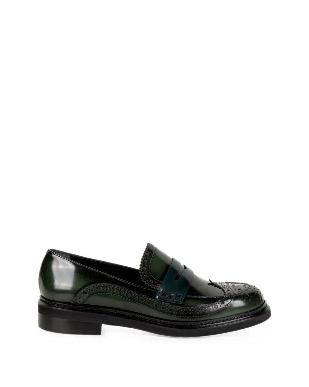 Napoleoni Black Mocassins Bianca En Cuir À Détails Façon Richelieus