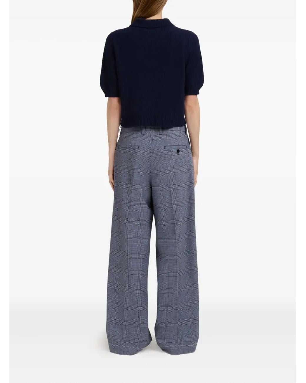 Pantaloni Con Motivo Principe Di Galles di Marni in Blue