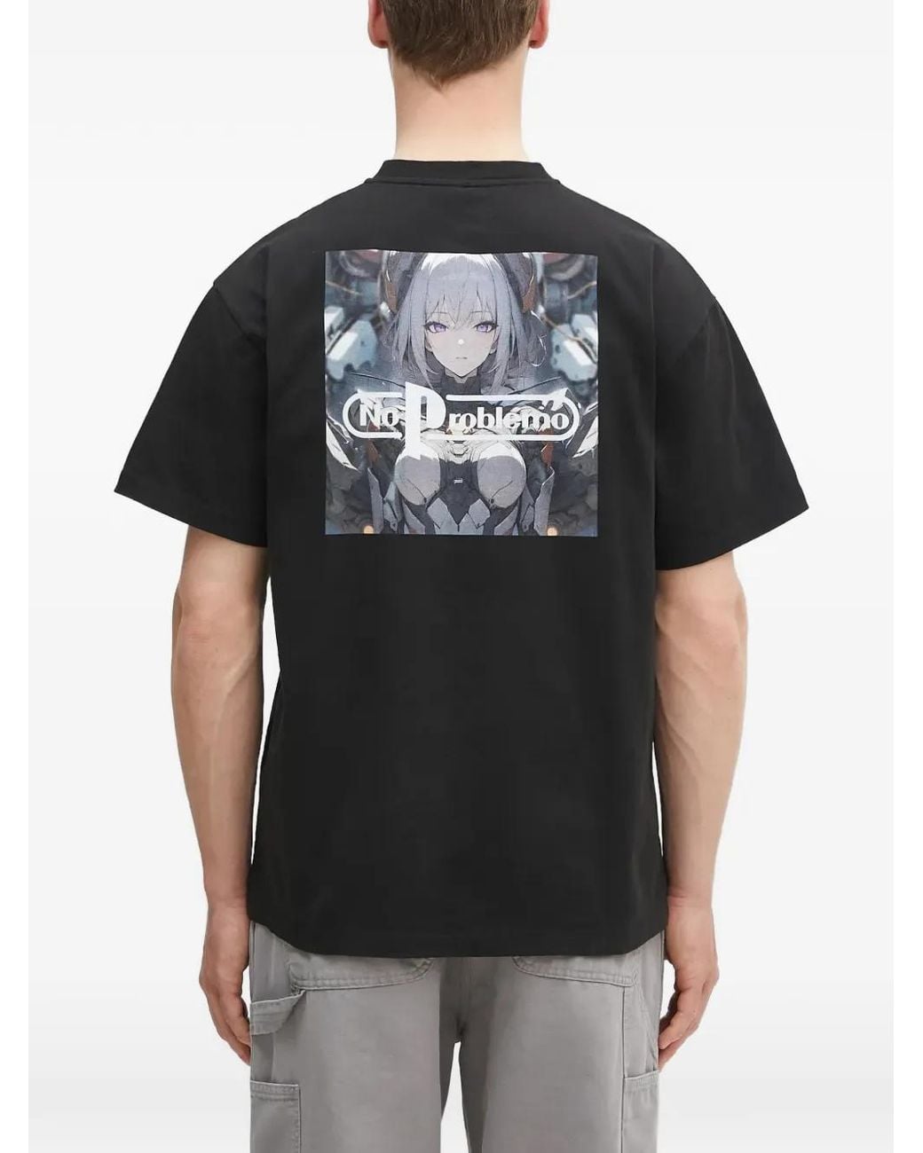 No Problemo Black Graphic-Print Logo-Print T-Shirt for men
