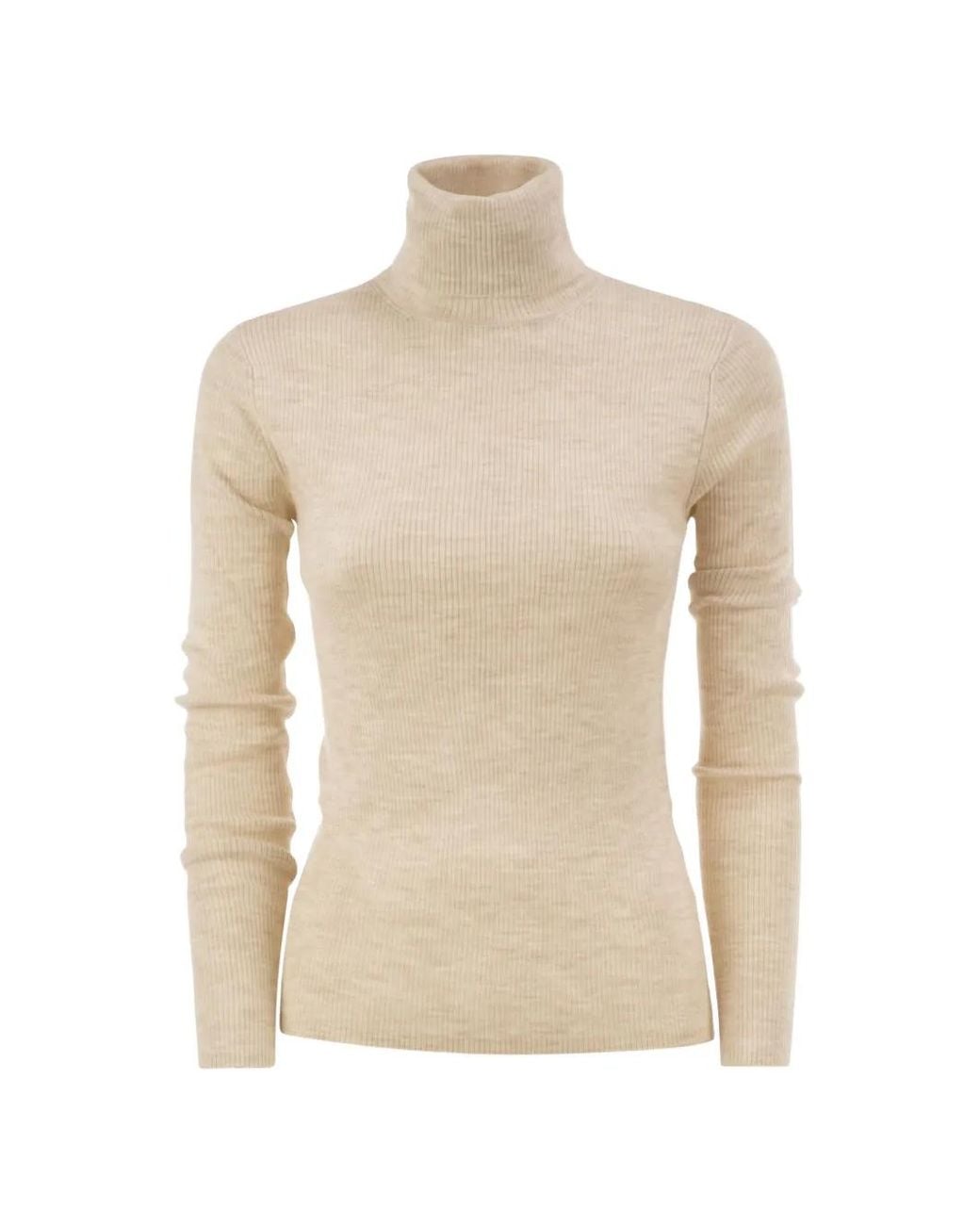 Mc2 Saint Barth White Erika Ribbed Wool Sweater