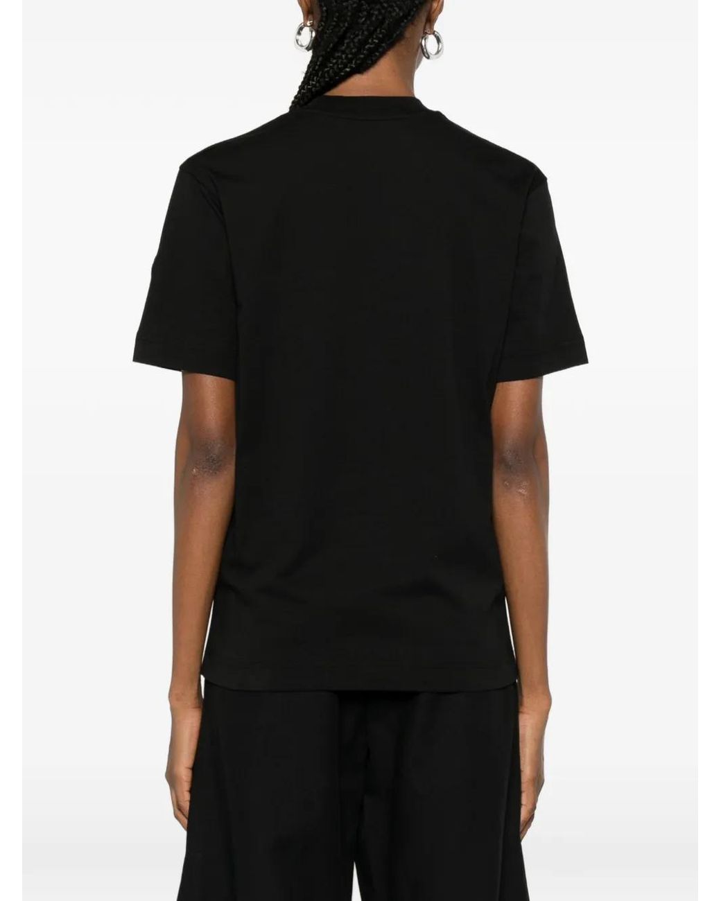 Moncler Black Cotton Jersey T-Shirt With Pleated Pocket