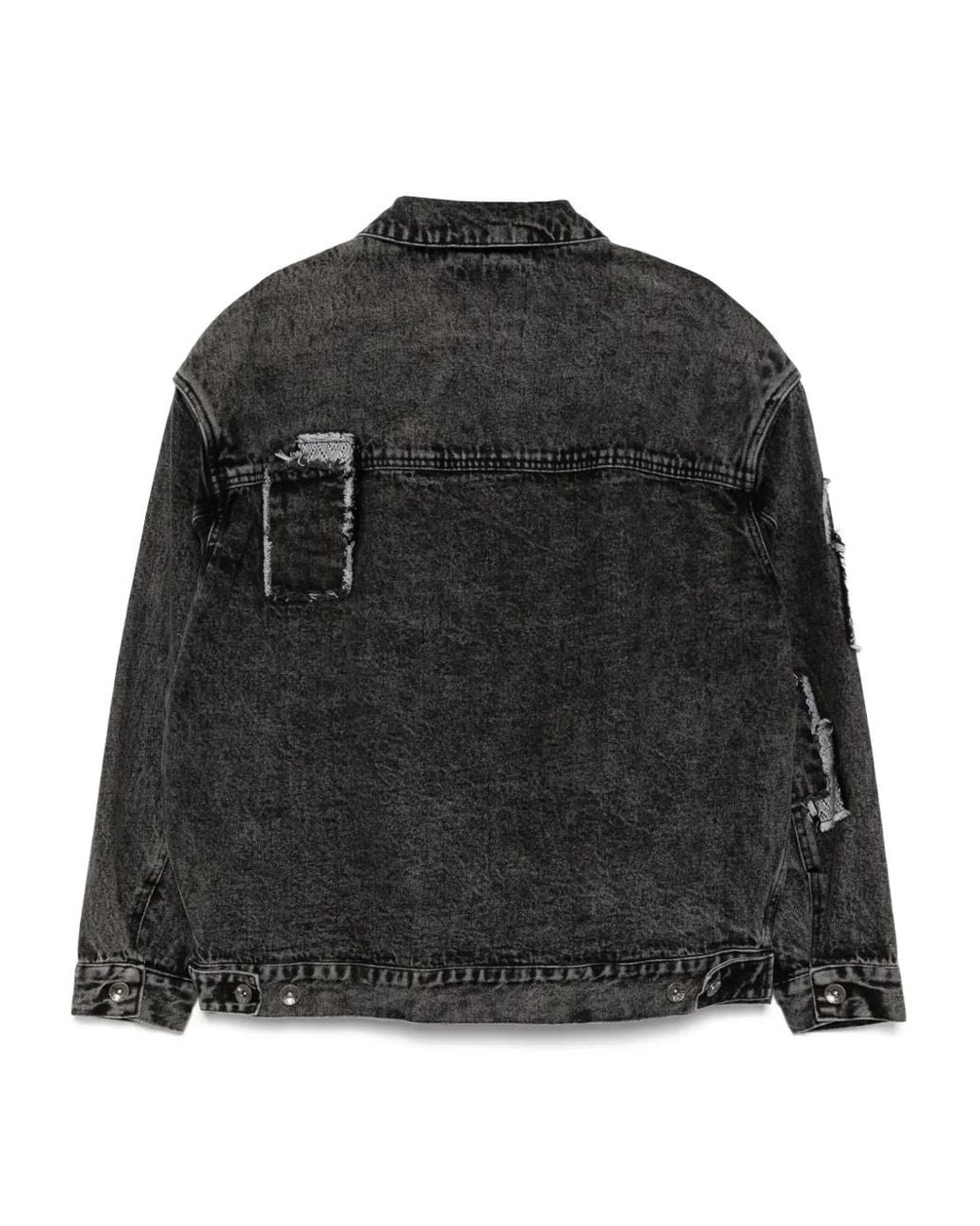 FIVE CM Black Patchwork Denim Jacket for men