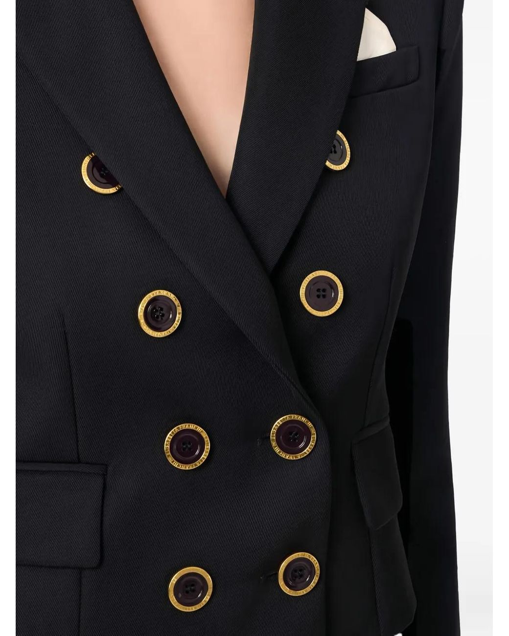 Elisabetta Franchi Black Peak-Lapels Blazer