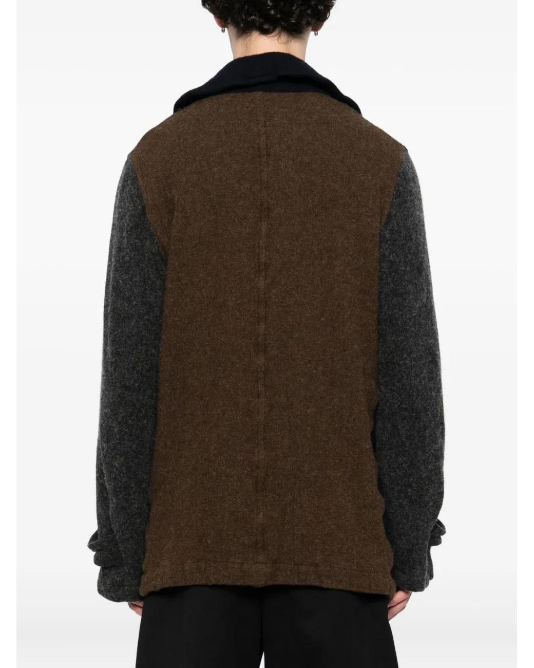 Comme des Garçons Black Contrast Panelled Coat for men