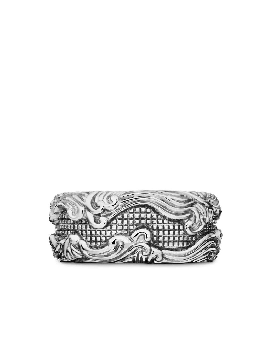 David Yurman Black Sterling Waves Band Ring (10Mm) for men