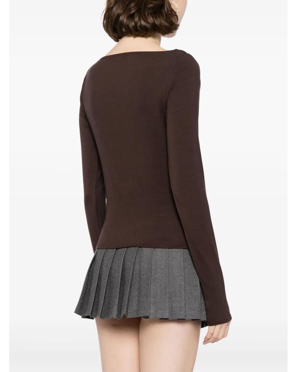 Reformation Brown Wiley Boat-Neck Top